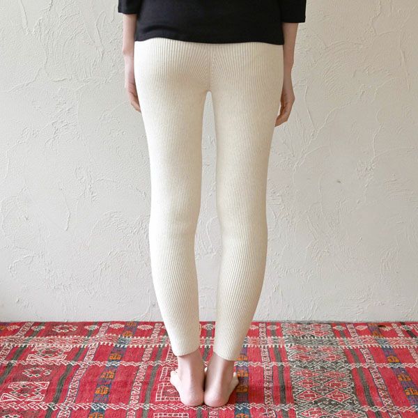 オーガニックコットン リブニットスリムパンツ