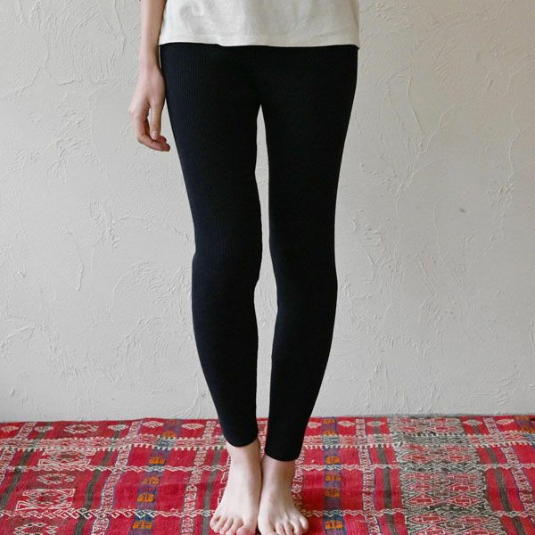 オーガニックコットン リブニットスリムパンツ