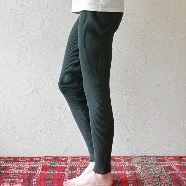 オーガニックコットン リブニットスリムパンツ