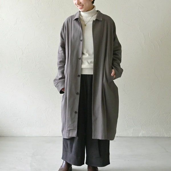 オーガニックコットン ツイルボックスコート