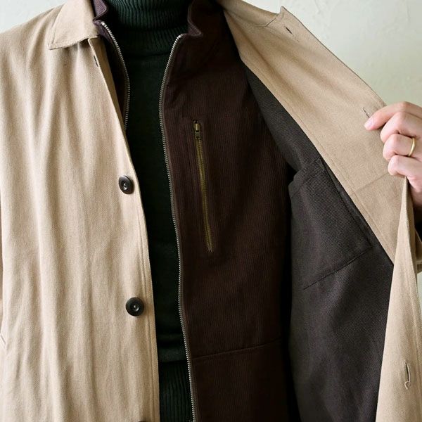 オーガニックコットン ツイルボックスコート