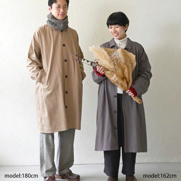 オーガニックコットン ツイルボックスコート