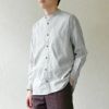 オーガニックコットン タテシマキチントストラップシャツ