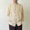 オーガニックコットン タテシマキチントストラップシャツ