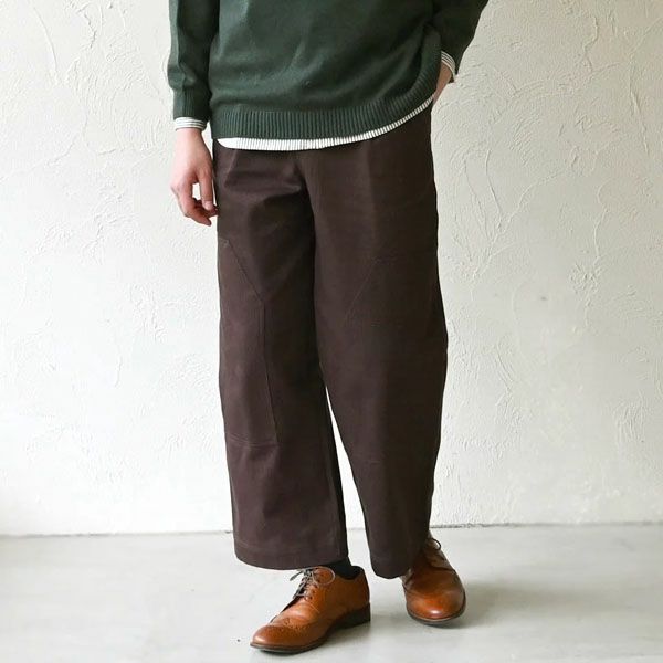 オーガニックコットン ドビーニーパッチパンツ