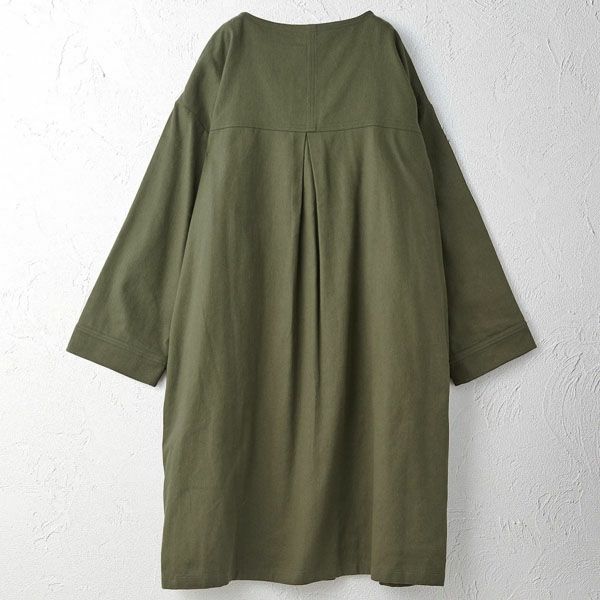 オーガニックコットン ツイルノーカラーコート