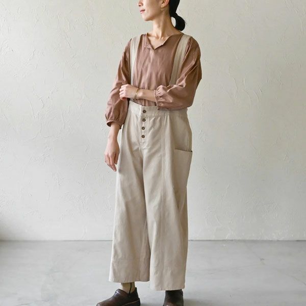 オーガニックコットン ツイルバザールサロペット