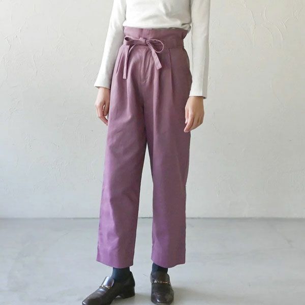 オーガニックコットン ツイルハイウエストパンツ