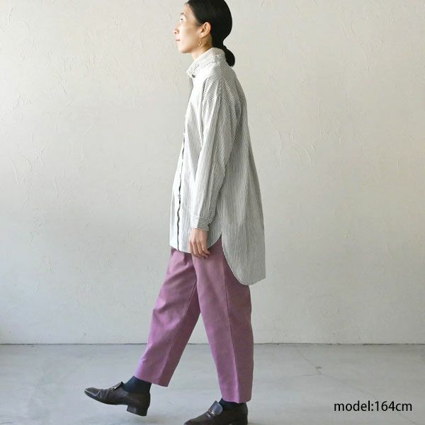 オーガニックコットン ツイルハイウエストパンツ