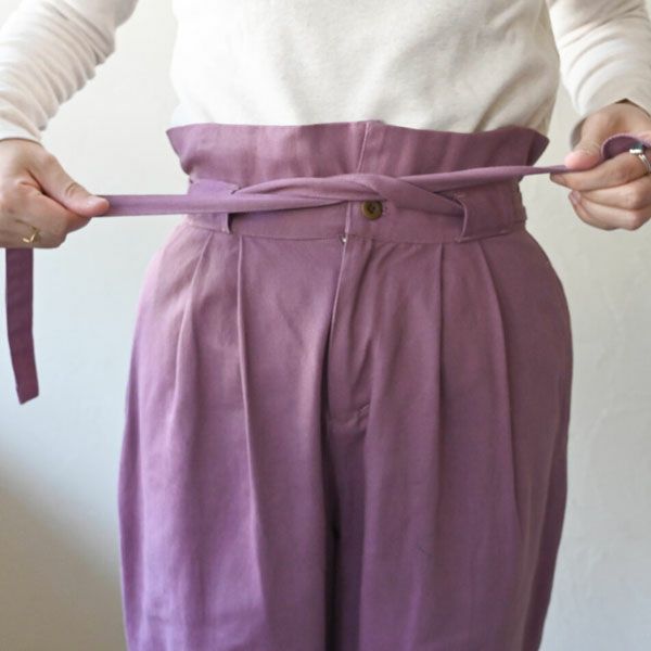 オーガニックコットン ツイルハイウエストパンツ