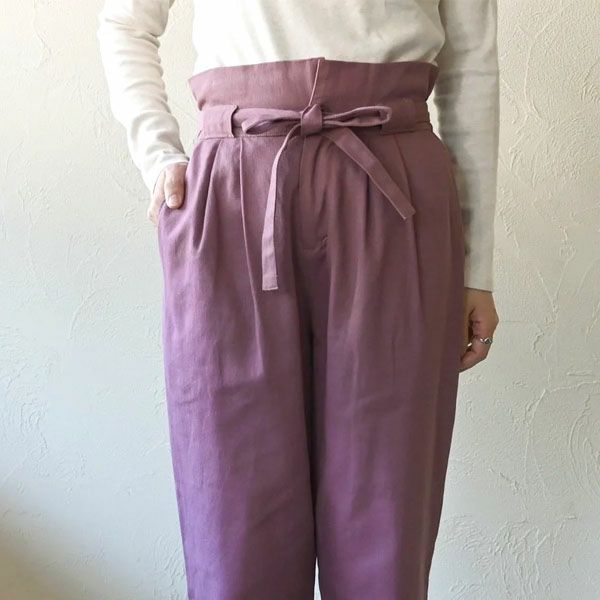 オーガニックコットン ツイルハイウエストパンツ