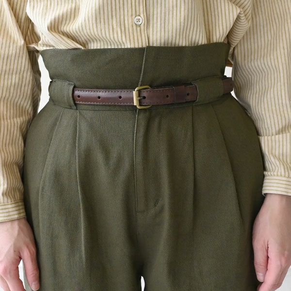 オーガニックコットン ツイルハイウエストパンツ