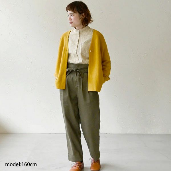 オーガニックコットン ツイルハイウエストパンツ