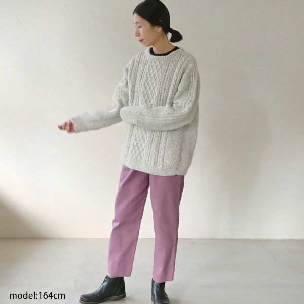 オーガニックコットン ツイルハイウエストパンツ