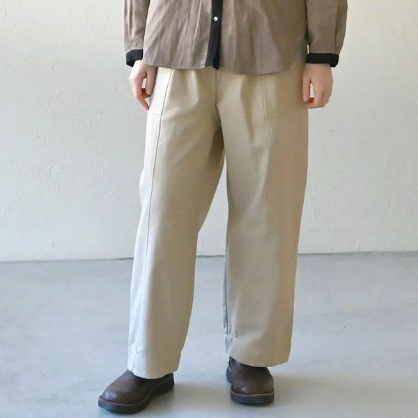 オーガニックコットン ツイルパネルワークパンツ