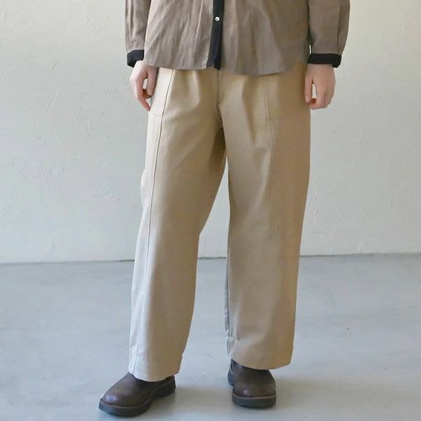 オーガニックコットン ツイルパネルワークパンツ