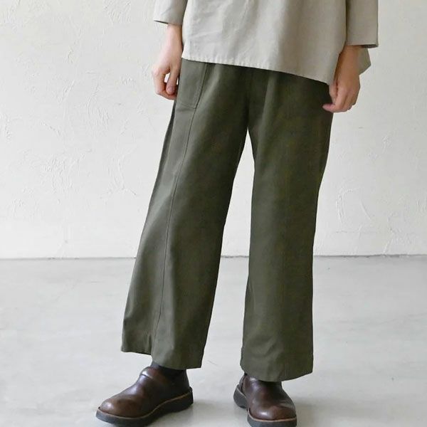 オーガニックコットン ツイルパネルワークパンツ