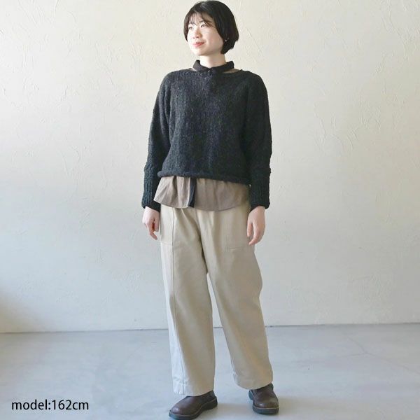 オーガニックコットン ツイルパネルワークパンツ