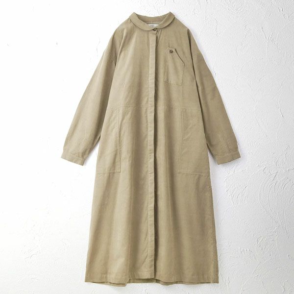 オーガニックコットン コーデュロイワークシャツワンピース