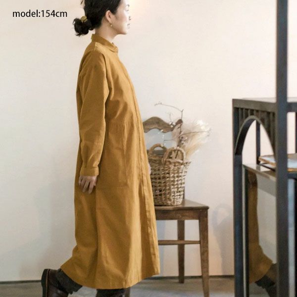 オーガニックコットン コーデュロイワークシャツワンピース