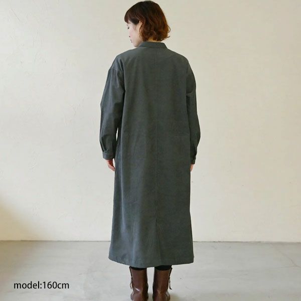 オーガニックコットン コーデュロイワークシャツワンピース