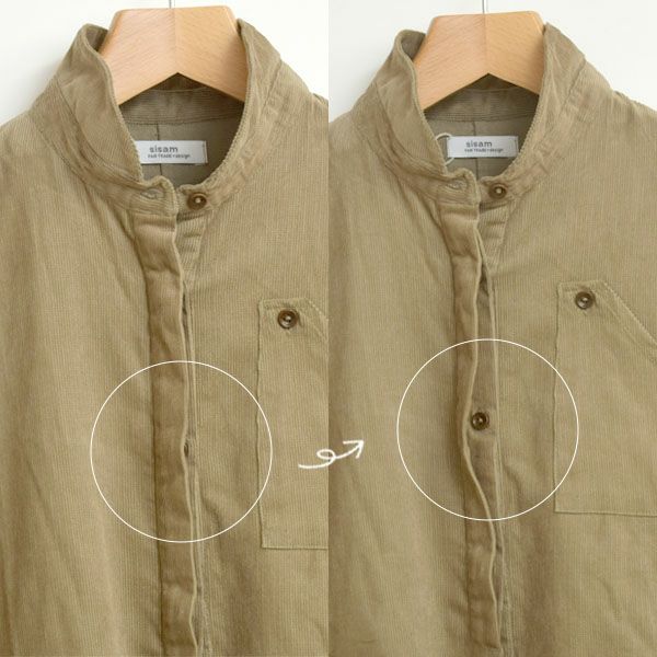 オーガニックコットン コーデュロイワークシャツワンピース