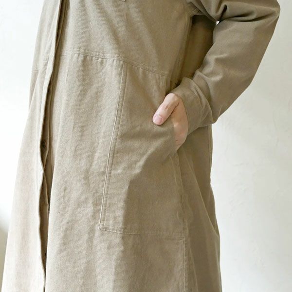 オーガニックコットン コーデュロイワークシャツワンピース