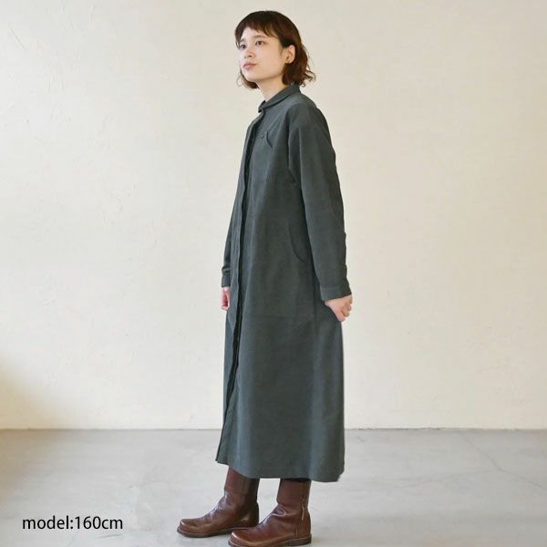 オーガニックコットン コーデュロイワークシャツワンピース