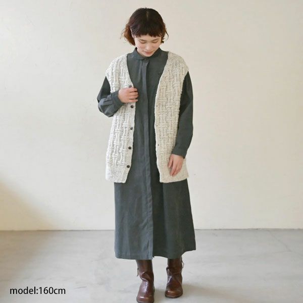 オーガニックコットン コーデュロイワークシャツワンピース