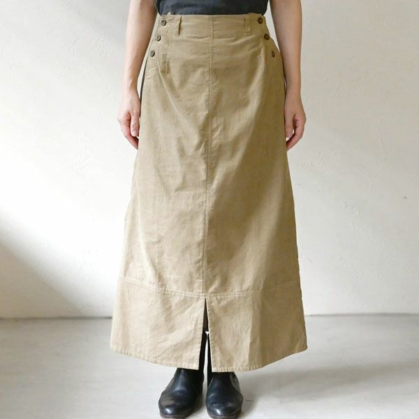 オーガニックコットン コーデュロイキリカエロングスカート