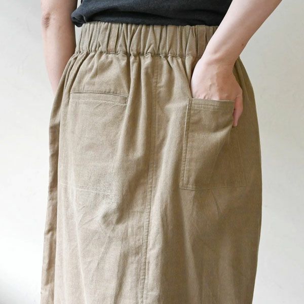 オーガニックコットン コーデュロイキリカエロングスカート