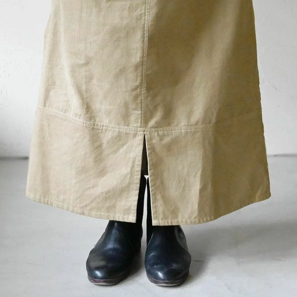 オーガニックコットン コーデュロイキリカエロングスカート