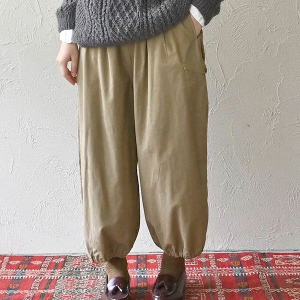 オーガニックコットン コーデュロイターバンパンツ