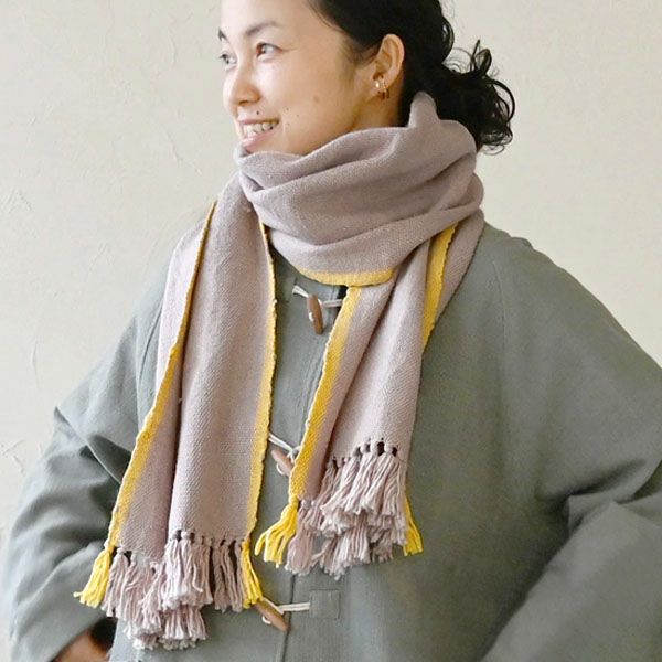 オーガニックコットン モタ手織ストール