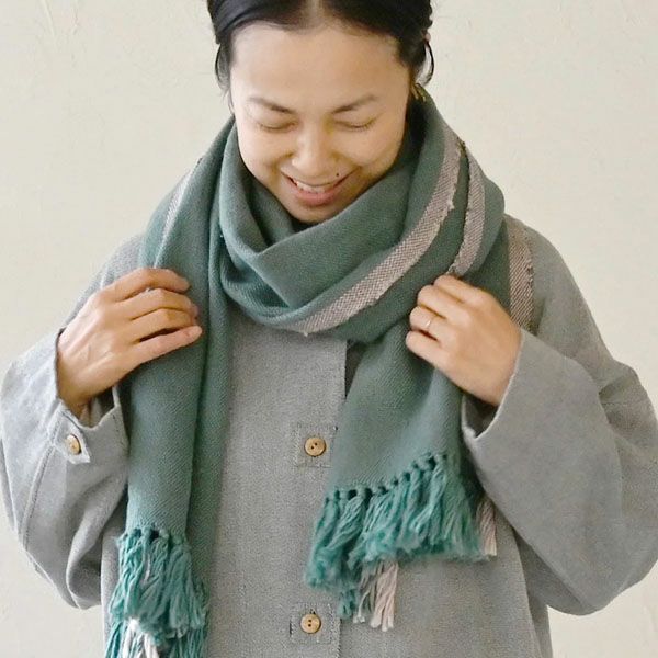 オーガニックコットン モタ手織ストール