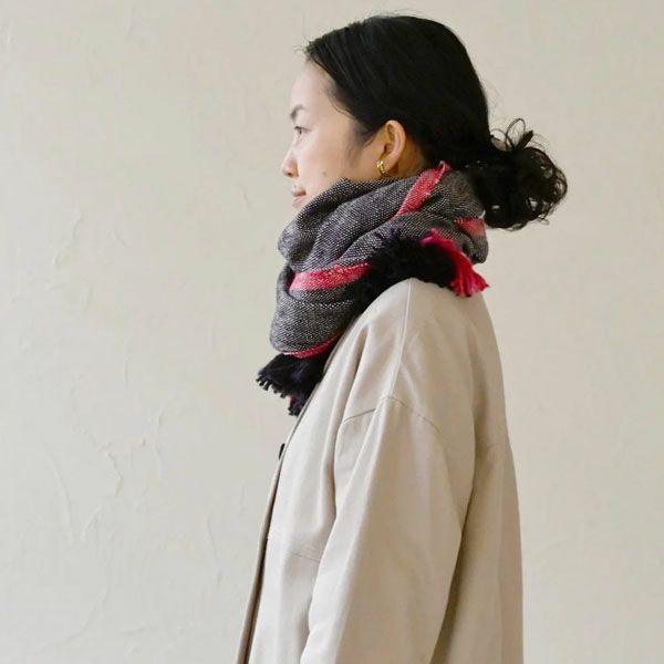 オーガニックコットン モタ手織ストール