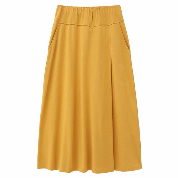 オーガニックコットン 天竺 ミディ スカート