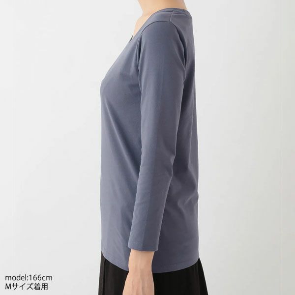 オーガニックコットン ストレッチ クルーネックトップ