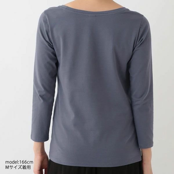 オーガニックコットン ストレッチ クルーネックトップ