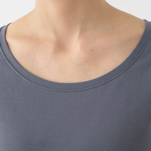 オーガニックコットン ストレッチ クルーネックトップ