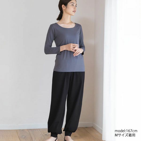 オーガニックコットン ストレッチ クルーネックトップ