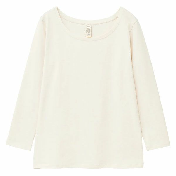 オーガニックコットン ストレッチ クルーネックトップ
