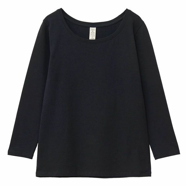 オーガニックコットン ストレッチ クルーネックトップ