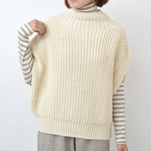 オーガニックコットン＆ウール 片畦タートルベスト