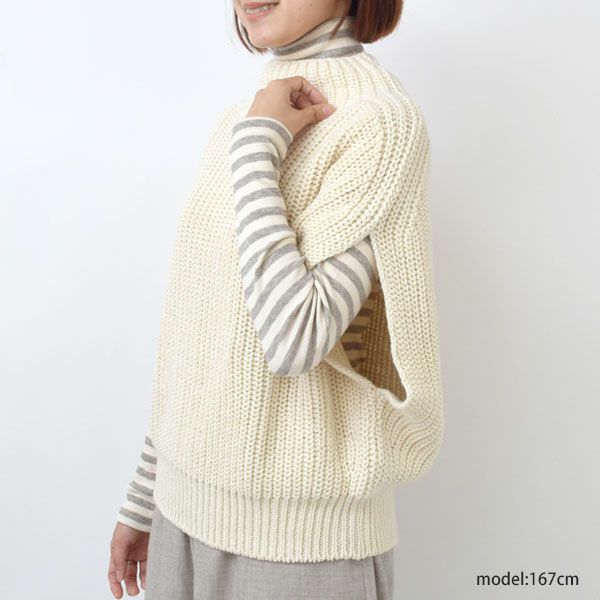 オーガニックコットン＆ウール 片畦タートルベスト