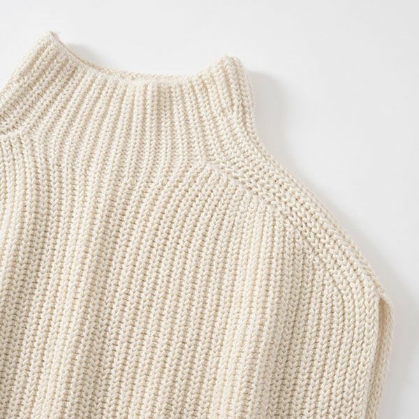 オーガニックコットン＆ウール 片畦タートルベスト