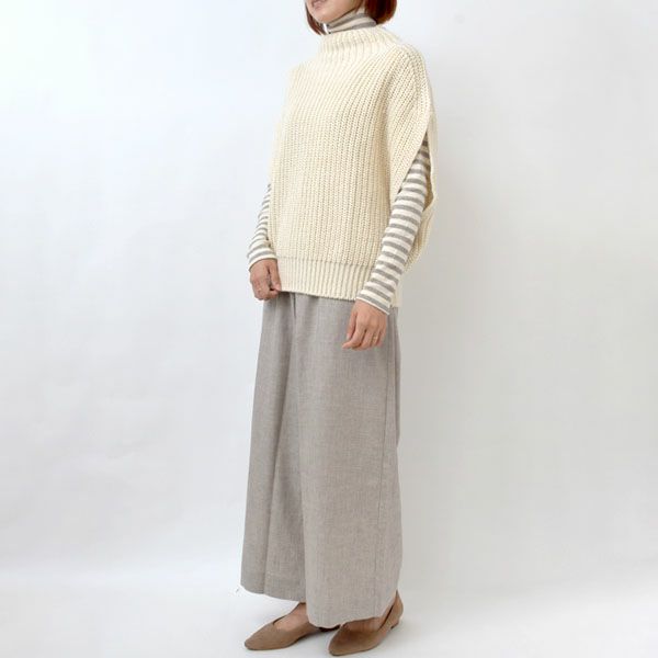 オーガニックコットン＆ウール 片畦タートルベスト