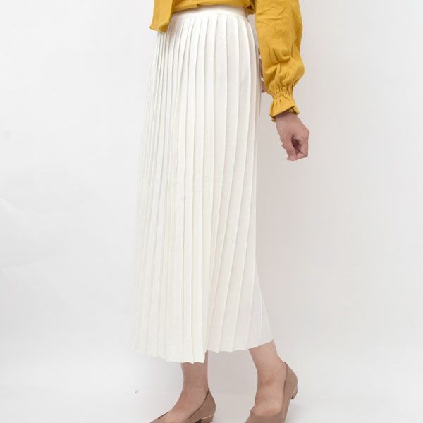 オーガニックコットン ニットプリーツスカート