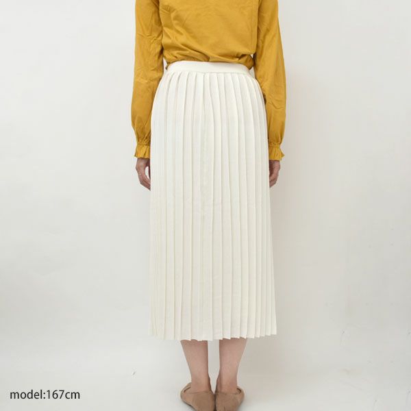 オーガニックコットン ニットプリーツスカート