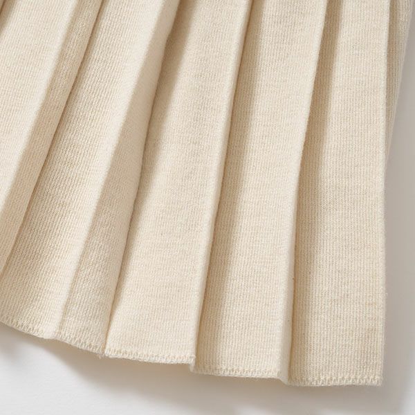 オーガニックコットン ニットプリーツスカート